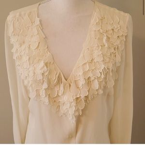 Ravel Cream Silk Blouse XL